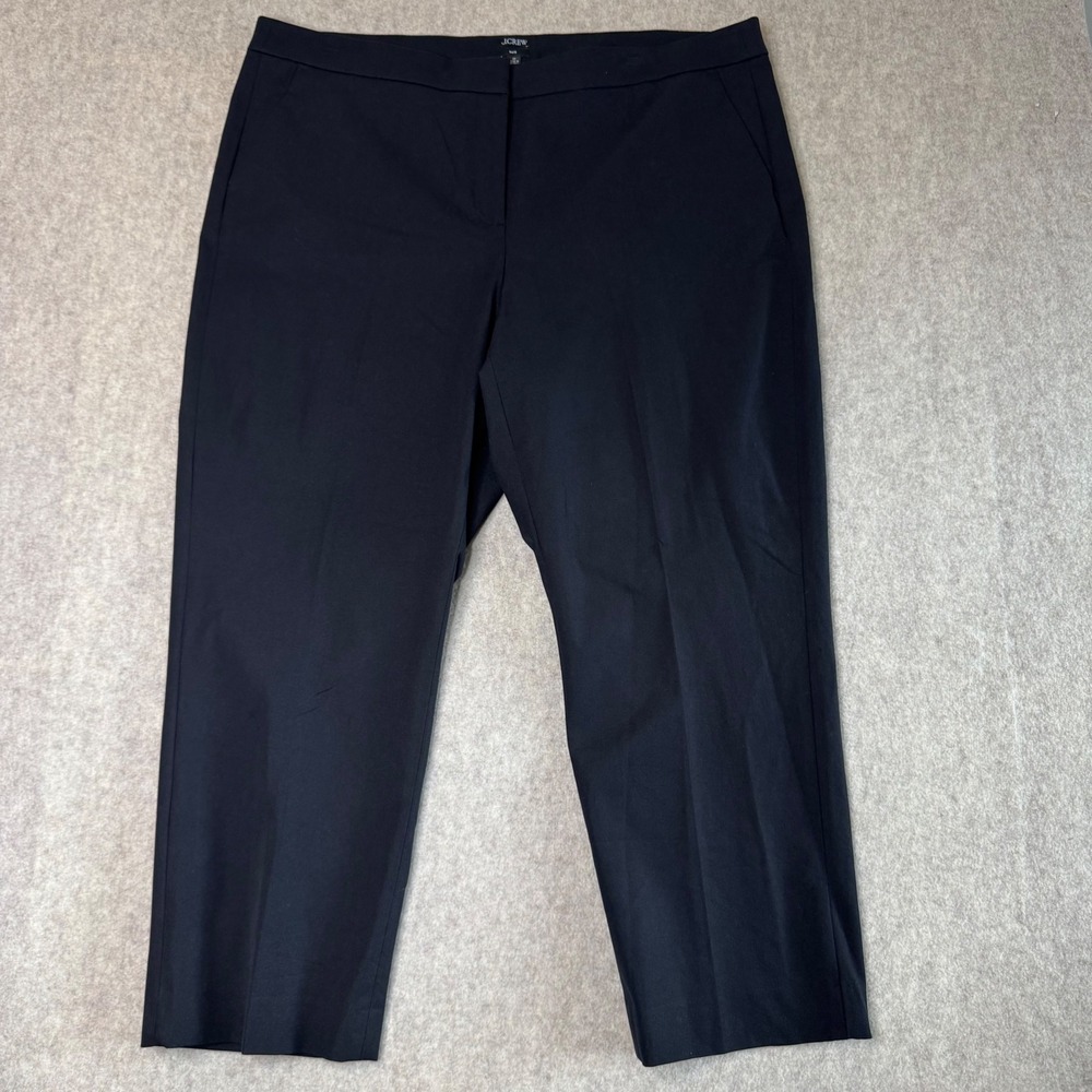 NWT J.Crew Kate Straight Leg Pants Womens 20 Black Career Trousers Professional